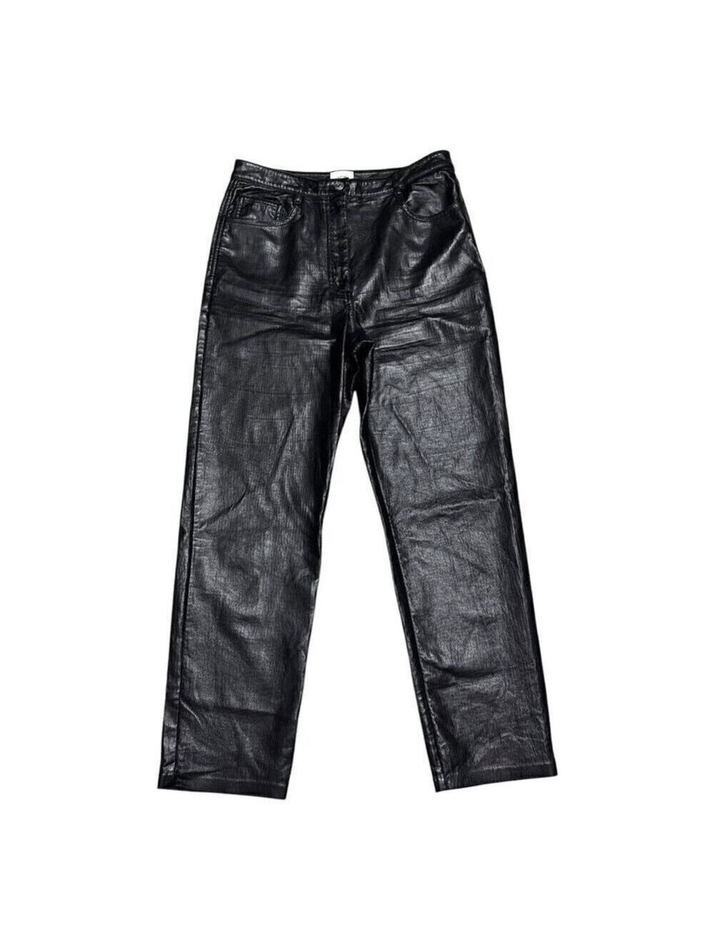 WILFRED Aritzia Pants VEGAN FAUX LEATHER Designer Shiny Casual Straight Womens 4
